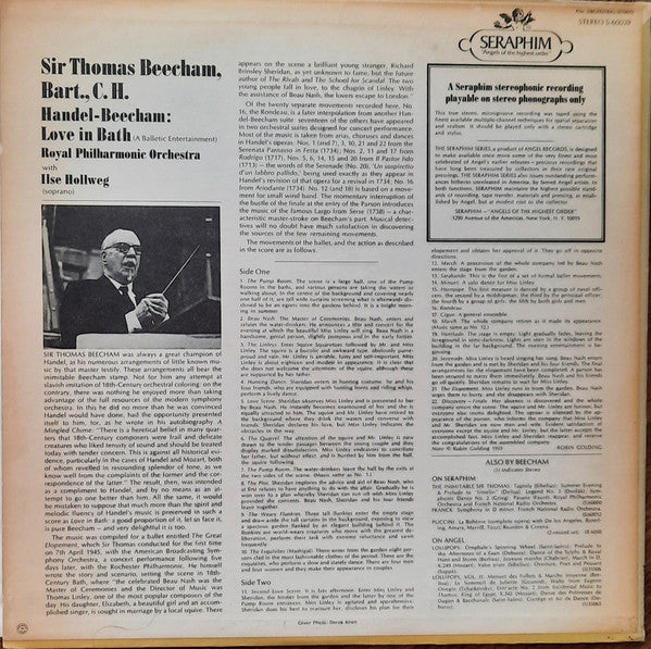 Sir Thomas Beecham, Royal Philharmonic Orchestra With Ilse Hollweg : Handel-Beecham: Love In Bath (A Balletic Entertainment) (LP)