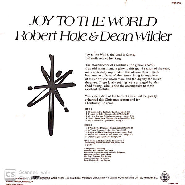 Robert Hale & Dean Wilder : Joy To The World (LP)
