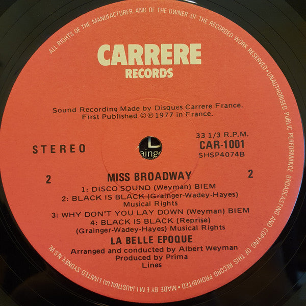 La Belle Epoque* : Miss Broadway (LP, Album, P/Mixed)