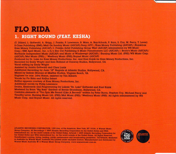 Flo Rida feat. Ke$ha* : Right Round (CD, Single)
