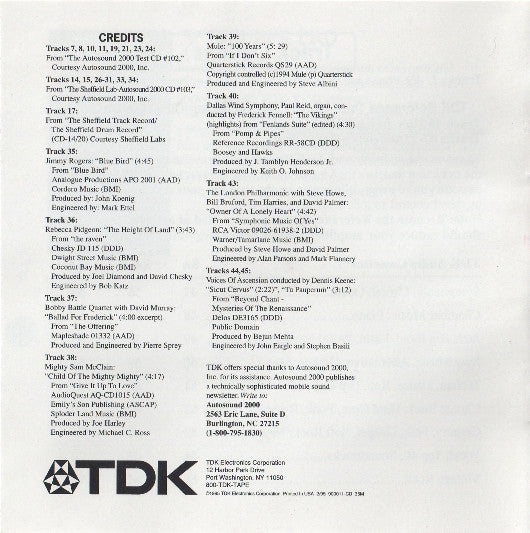 Various : TDK's Ultimate Guide To Great Sound (CD, Comp)