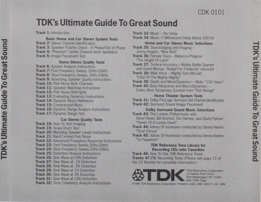 Various : TDK's Ultimate Guide To Great Sound (CD, Comp)