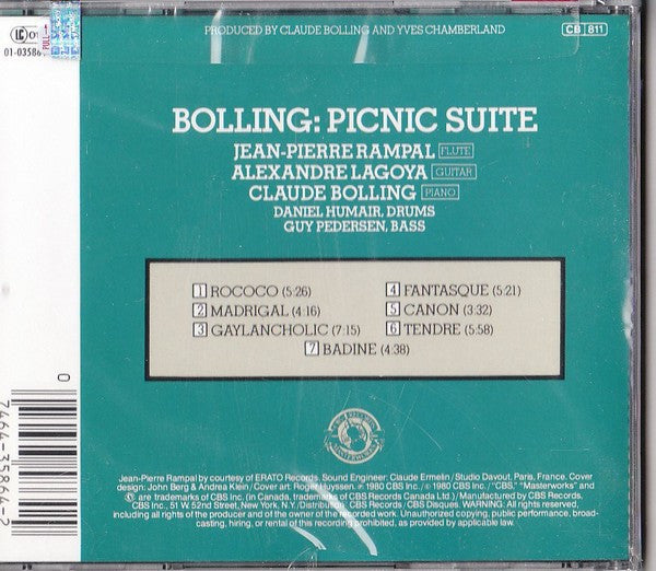 Jean-Pierre Rampal / Alexandre Lagoya / Claude Bolling : Picnic Suite (CD, Album, RE)