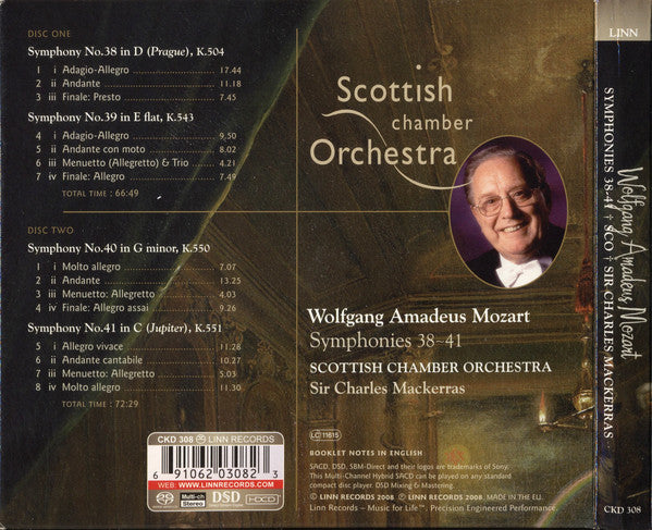 Wolfgang Amadeus Mozart, Scottish Chamber Orchestra, Sir Charles Mackerras : Symphonies 38-41 (2xSACD, Hybrid, Multichannel, Album, HDC)