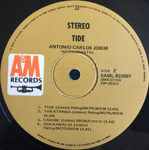Antonio Carlos Jobim : Tide (LP, Album, Gat)