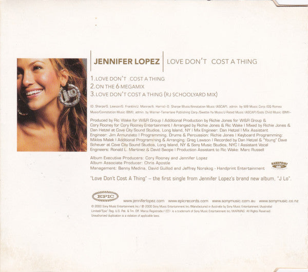 Jennifer Lopez : Love Don't Cost A Thing (CD, Single)