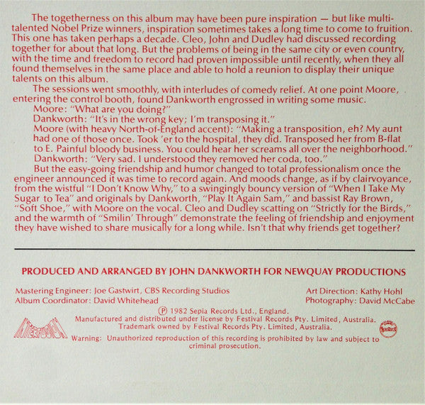 Cleo Laine & Dudley Moore : Smilin' Through (LP, Album)