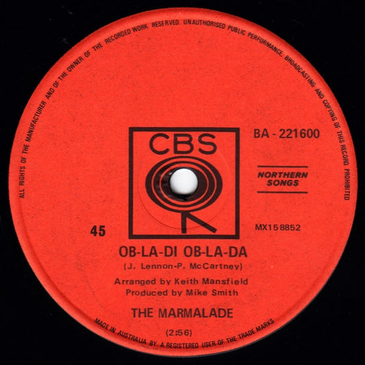 The Marmalade : Ob-La-Di Ob-La-Da (7", Single)