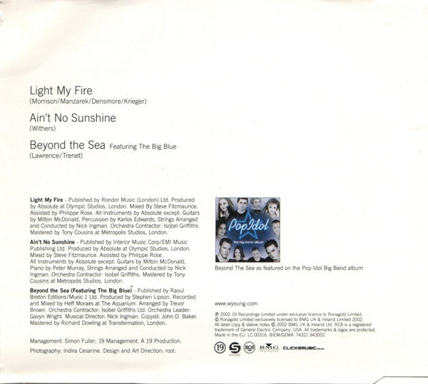 Will Young : Light My Fire (CD, Single, Son)