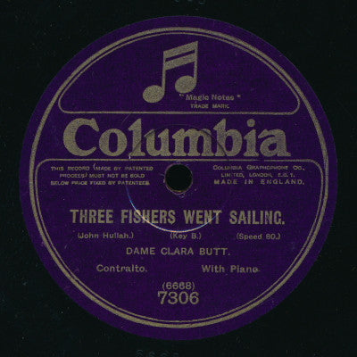 Clara Butt : Three Fishers Went Sailing / The Enchantress (Shellac, 12", 80 RPM)