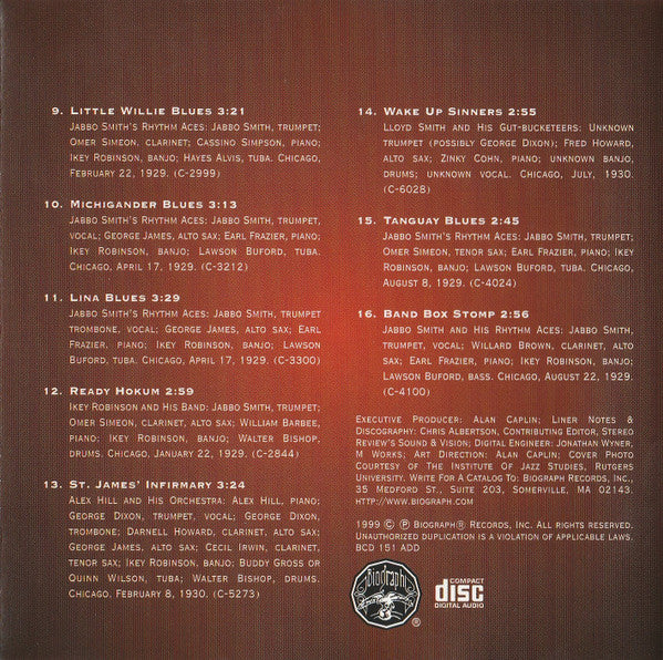 Jabbo Smith : Hot Jazz In The Twenties Volume 1 (CD, Comp, Mono)