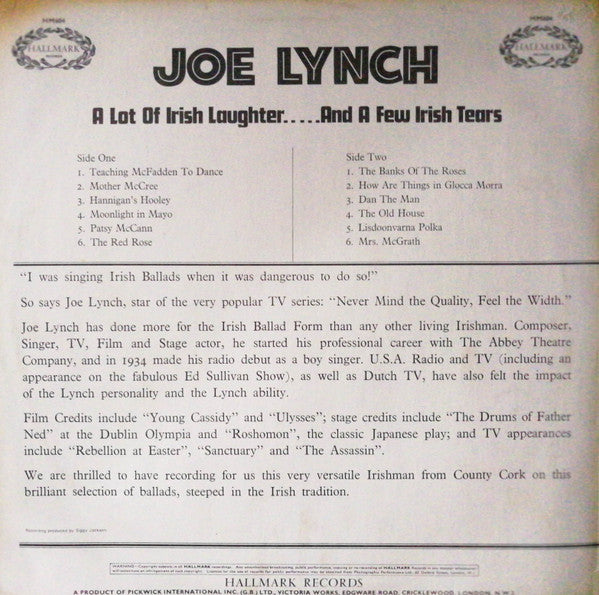 Joe Lynch : A Lot Of Irish Laughter......And A Few Irish Tears (LP)