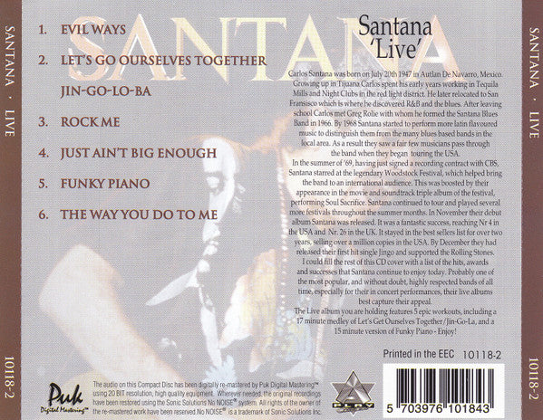 Santana : Live (CD, Comp)