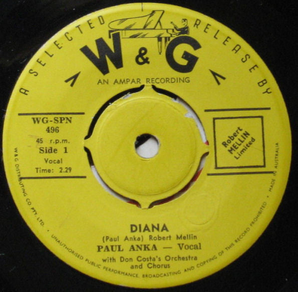 Paul Anka : Diana / Don't Gamble With Love (7", Single)