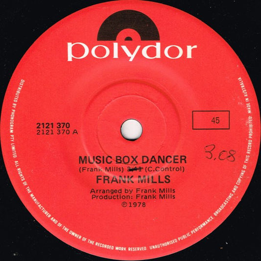 Frank Mills : Music Box Dancer (7")