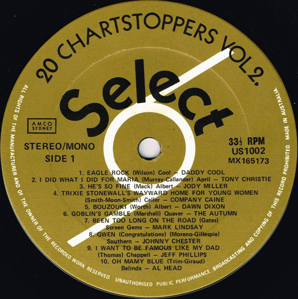 Various : 20 Chartstoppers Vol 2. (LP, Comp)