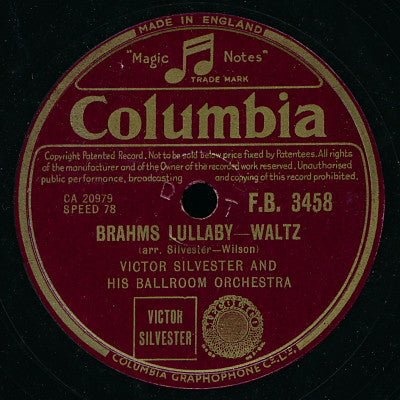 Victor Silvester And His Ballroom Orchestra : Brahms Lullaby / Chopin Nocturne (Shellac, 10")