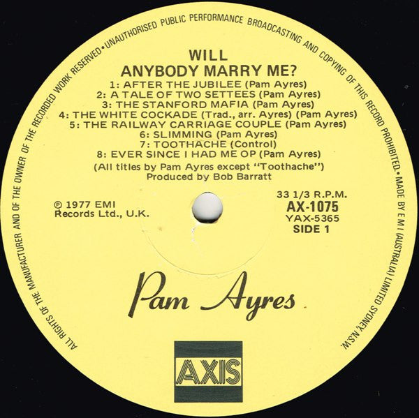 Pam Ayres : Will Anybody Marry Me? (LP, RE)