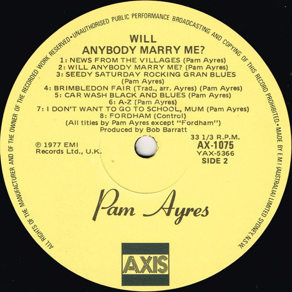 Pam Ayres : Will Anybody Marry Me? (LP, RE)
