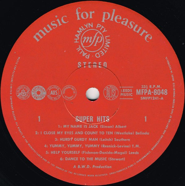 Unknown Artist : Super Hits (LP, Album)