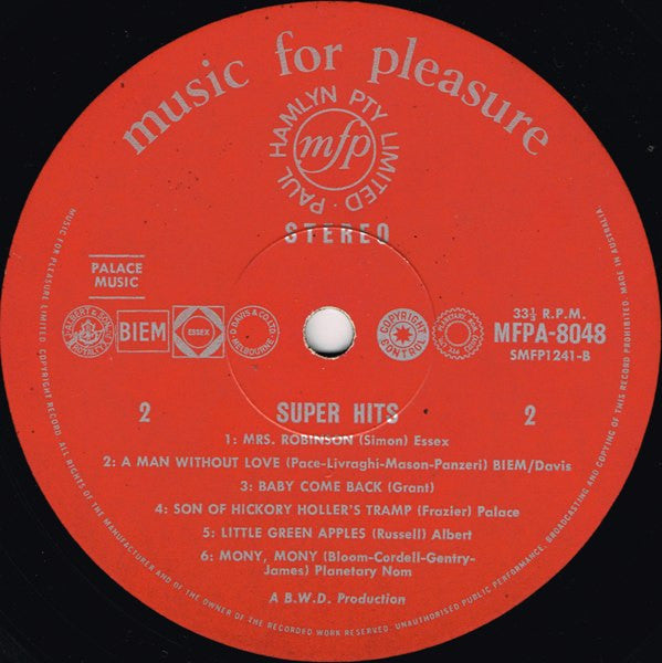 Unknown Artist : Super Hits (LP, Album)