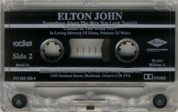 Elton John : Something About The Way You Look Tonight / Candle In The Wind 1997 (Cass, Single, Dol)