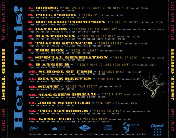 Various : Herd This? 1991 NARM Sampler (CD, Comp, Promo)