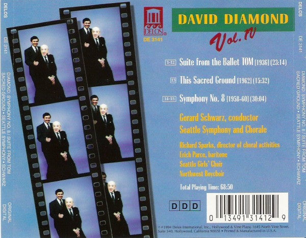 David Diamond (2) - Gerard Schwarz, Seattle Symphony* And Seattle Symphony Chorale : Vol. IV (Symphony No. 8 / Suite From Tom / This Sacred Ground) (CD)
