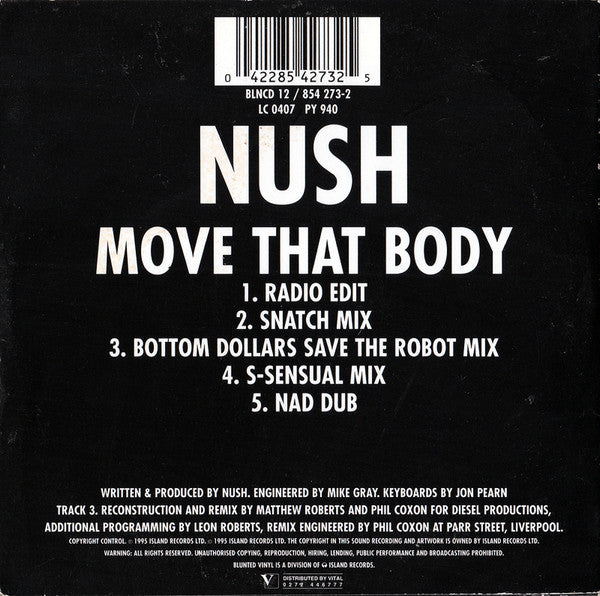 Nush : Move That Body (CD, Single, Car)