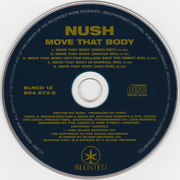 Nush : Move That Body (CD, Single, Car)