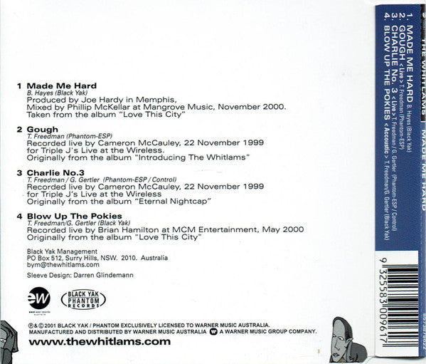 The Whitlams : Made Me Hard (CD, Single)