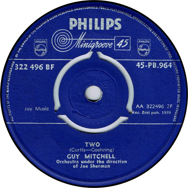 Guy Mitchell : Heartaches By The Number (7", Mono)