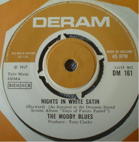The Moody Blues : Nights In White Satin (7", Single, Pus)