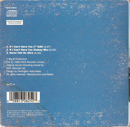 Kim Wilde : If I Can't Have You (CD, Single, Car)