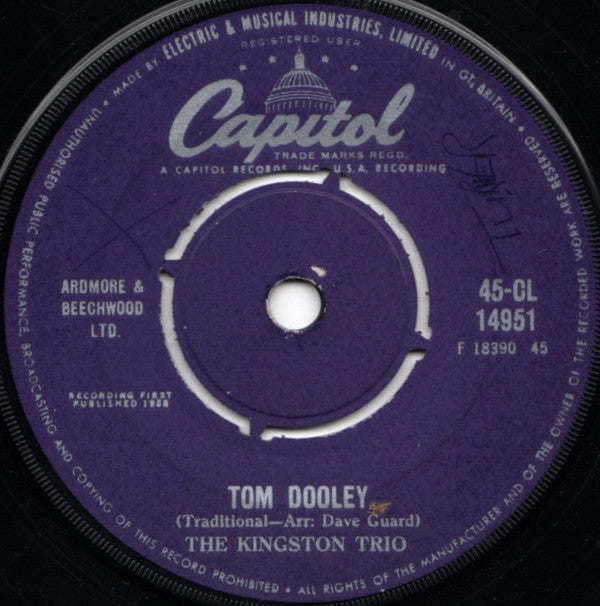 The Kingston Trio* : Tom Dooley (7", Single, RP)