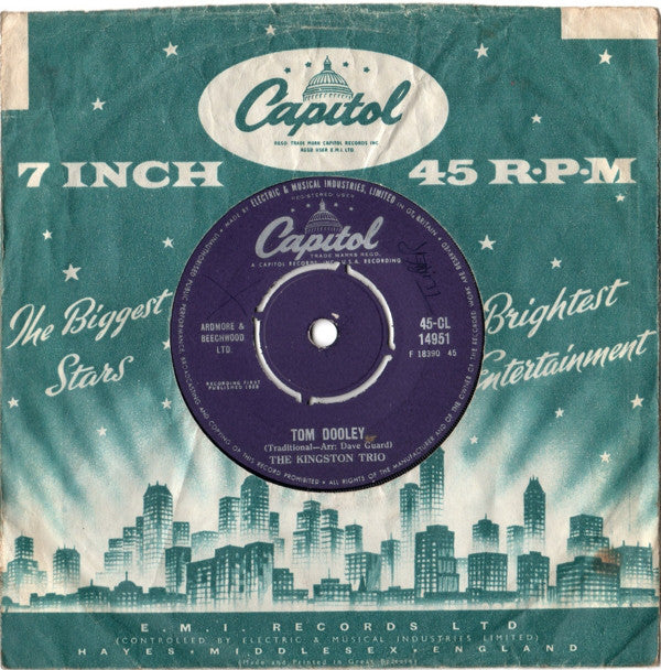 The Kingston Trio* : Tom Dooley (7", Single, RP)