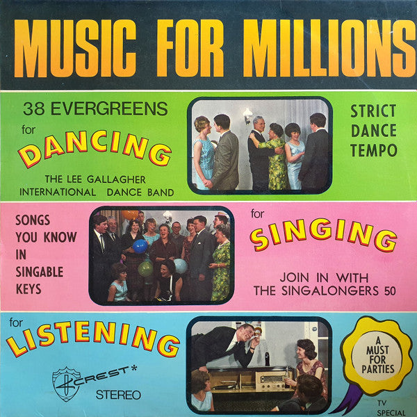The Lee Gallagher International Dance Band, The Singalongers 50 : Music For Millions (LP, Album)