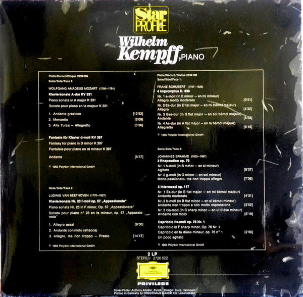 Wilhelm Kempff : Star Profile (2xLP, Comp)