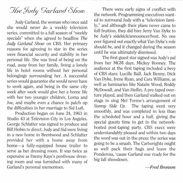 Judy Garland : The Judy Garland Show - The Man That Got Away (CD, Comp)