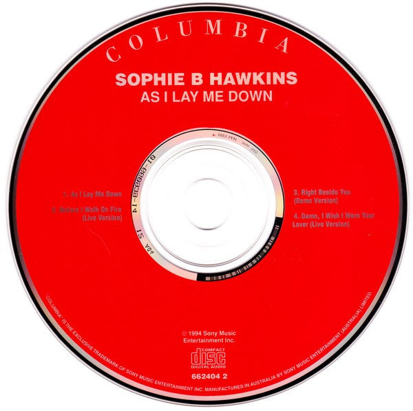 Sophie B. Hawkins : As I Lay Me Down (CD, Maxi, Car)