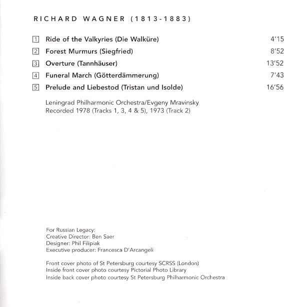 Richard Wagner / Leningrad Philharmonic Orchestra Conducted By Evgeny Mravinsky : Orchestral Scenes (CD, Comp, RM)