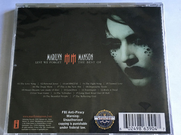 Marilyn Manson : Lest We Forget - The Best Of (CD, Comp)