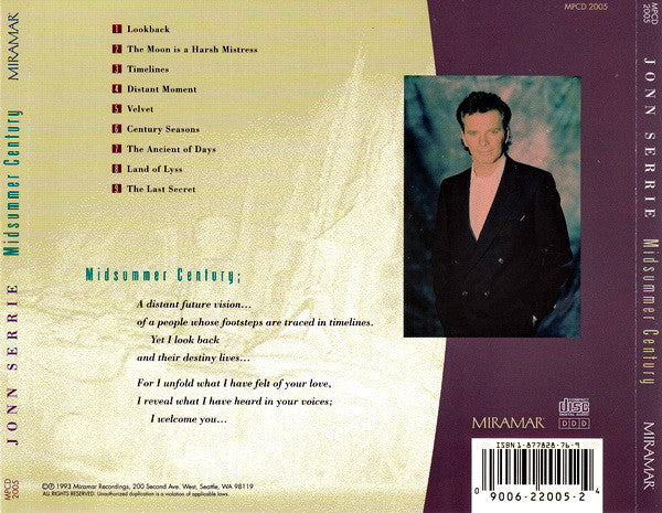 Jonn Serrie : Midsummer Century (CD, Album)