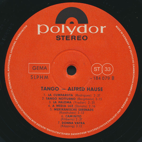 Alfred Hause : Tango (LP, Album)