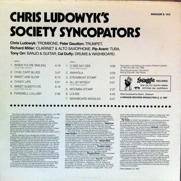 Chris Ludowyk's Society Syncopators : Chris Ludowyk's Society Syncopators (LP)