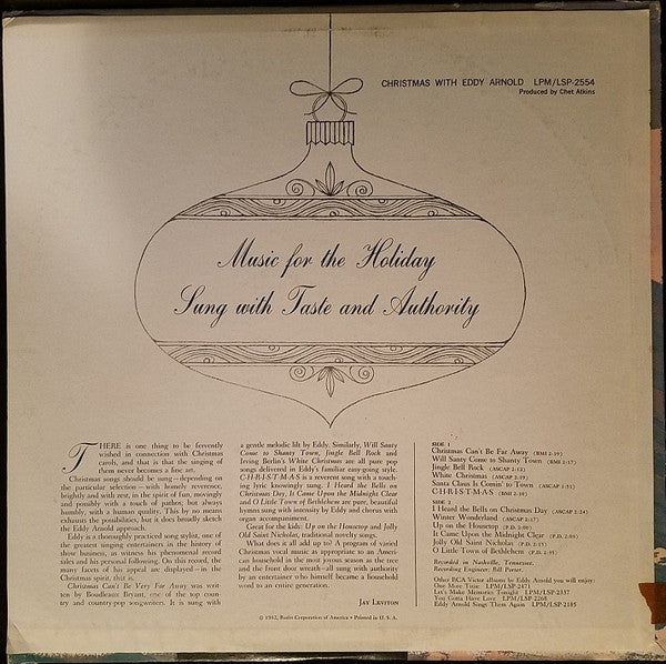 Eddy Arnold : Christmas With Eddy Arnold (LP, Mono, RE)