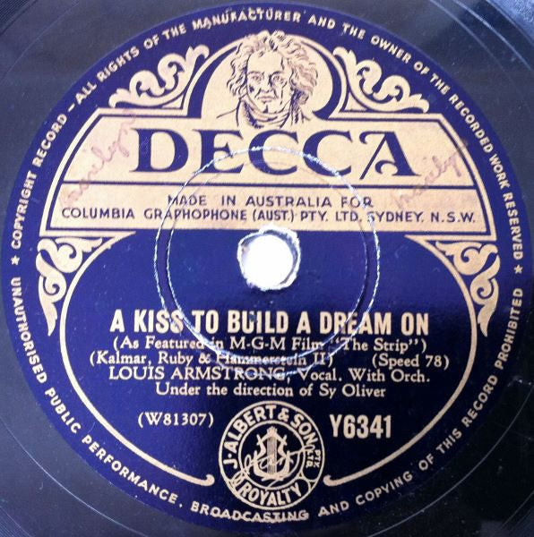 Louis Armstrong / Bing Crosby And Louis Armstrong : A Kiss To Build A Dream On / Gone Fishin'  (Shellac, 10")