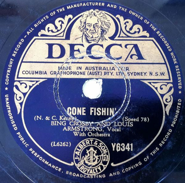 Louis Armstrong / Bing Crosby And Louis Armstrong : A Kiss To Build A Dream On / Gone Fishin'  (Shellac, 10")