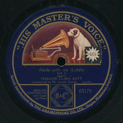 Clara Butt : Abide With Me (Shellac, 12", 80 RPM, S/Sided, RP)
