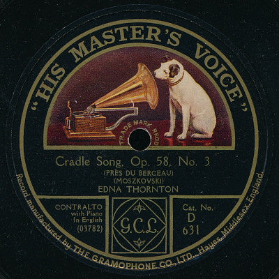 Edna Thornton : Cradle Song, Op. 58, No. 3 / Rory Darlin' (Shellac, 12")